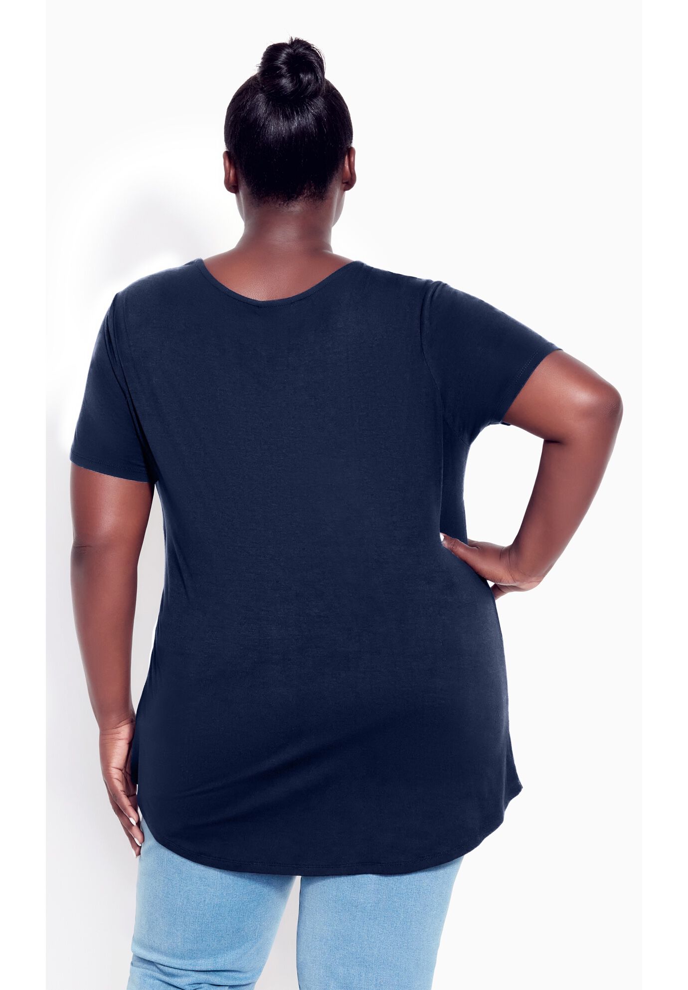 V Cut Out Top, NAVY, on-hover image number 1