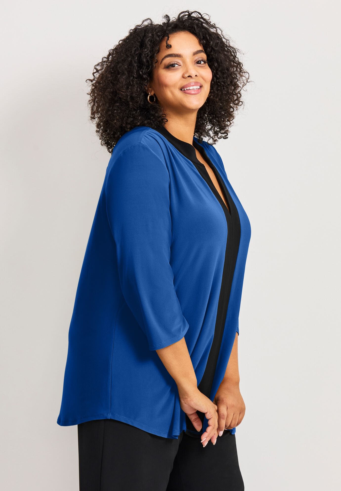 Audrey Colorblock Tunic, DARK SAPPHIRE BLACK, alternate image number 3