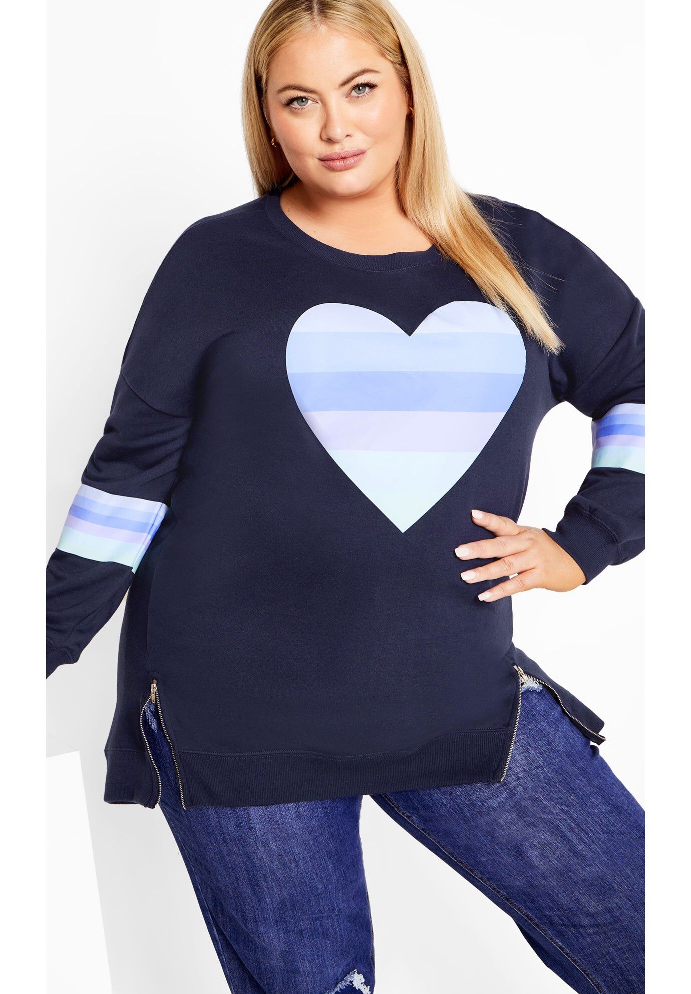 Rainbow Bright Sweater, NAVY, hi-res image number 0