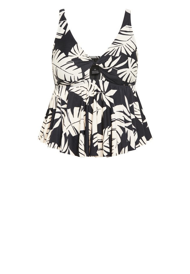 Palma Print Tankini - black, BLACK, alternate image number 3