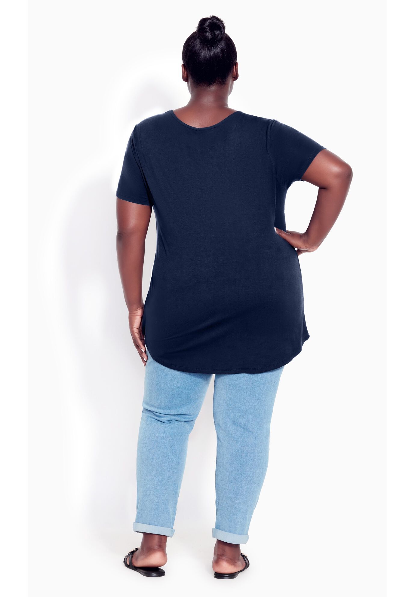V Cut Out Top, NAVY, alternate image number 4