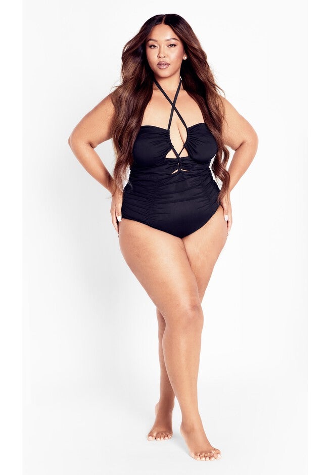 Chiara Halter Neck 1 Piece - black, BLACK, alternate image number null