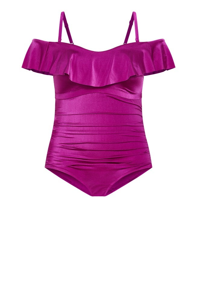 Ingrid Ruffle 1 Piece - magenta purple, PURPLE, alternate image number null