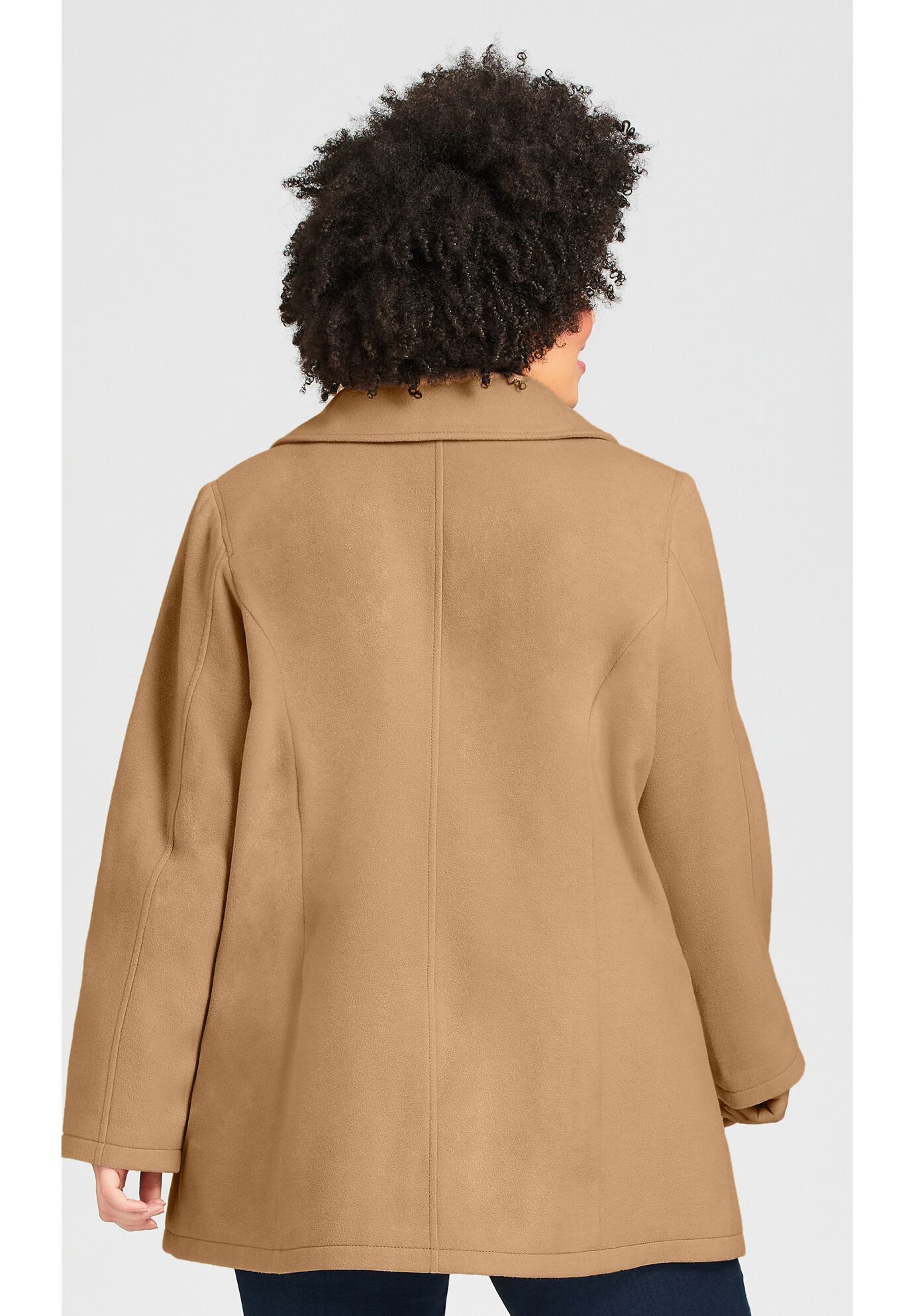 Faux Wool Peacoat, CAMEL, alternate image number 5