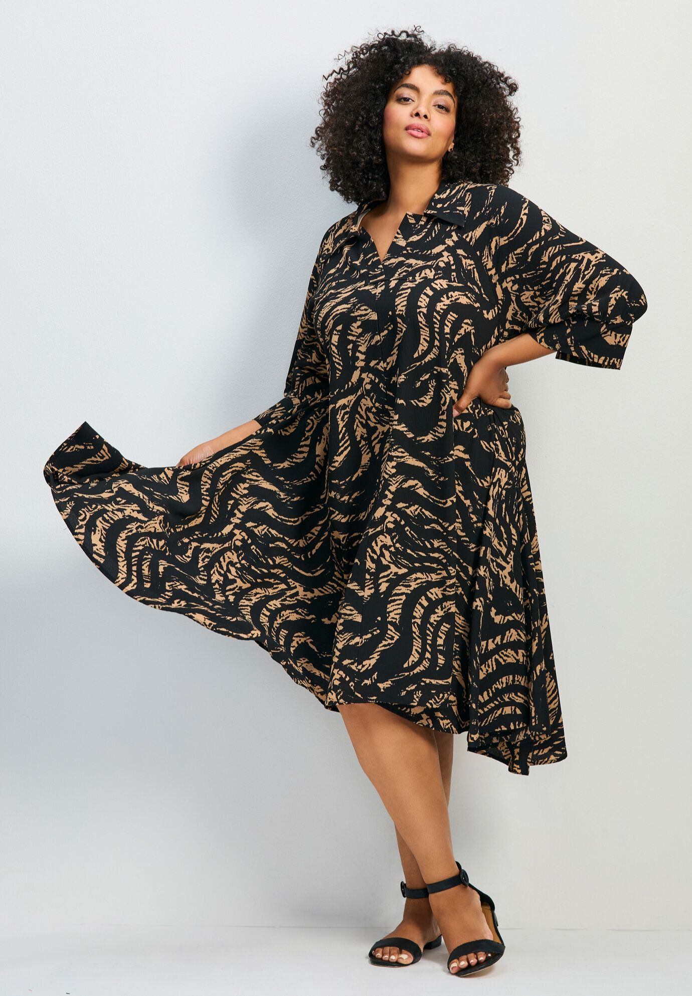Parker Hanky Hem Collared Dress