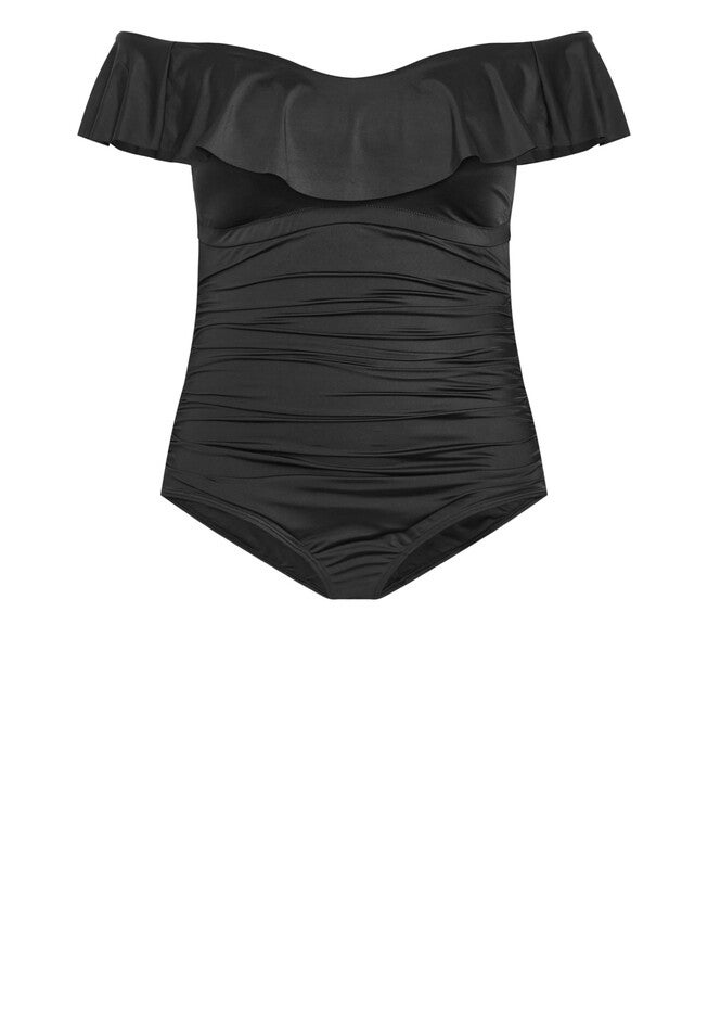 Ingrid Ruffle 1 Piece - black, BLACK, alternate image number null