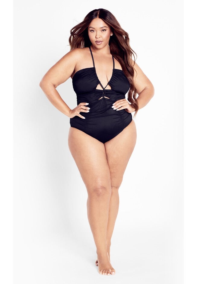 Chiara Halter Neck 1 Piece - black, BLACK, hi-res image number null
