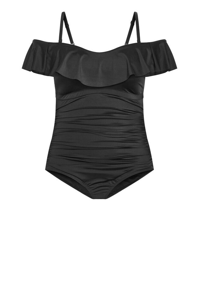 Ingrid Ruffle 1 Piece - black, BLACK, alternate image number null