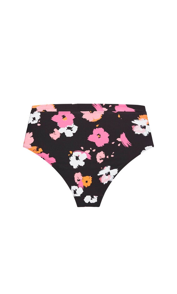 Izzy Hi Waist Print Bikini Brief - floral, BLACK, alternate image number null