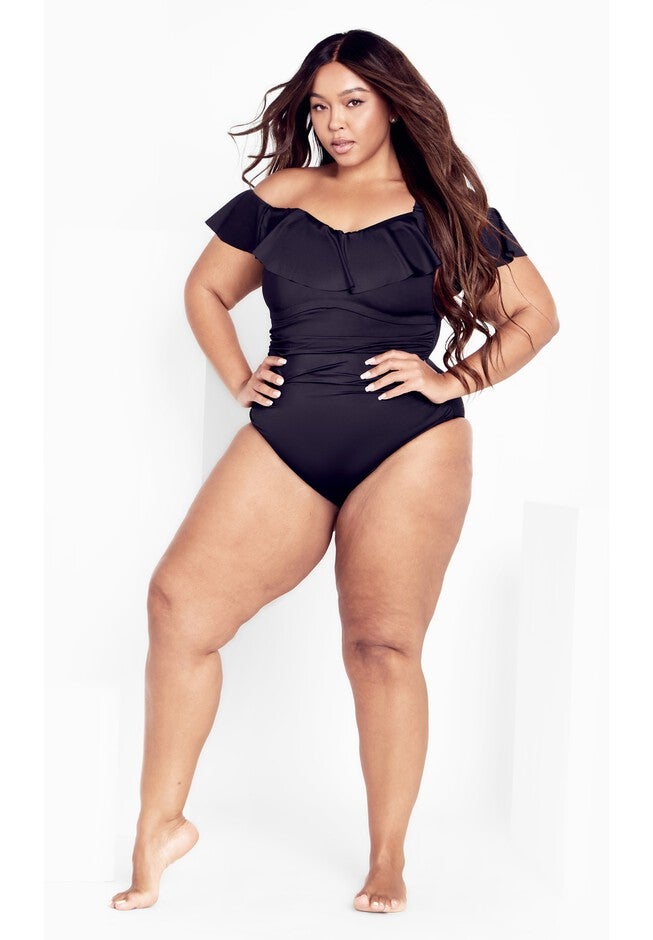 Ingrid Ruffle 1 Piece - black, BLACK, on-hover image number null