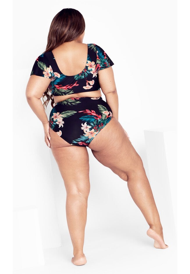 Ingrid Ruched Print Brief - black, BLACK, alternate image number 3