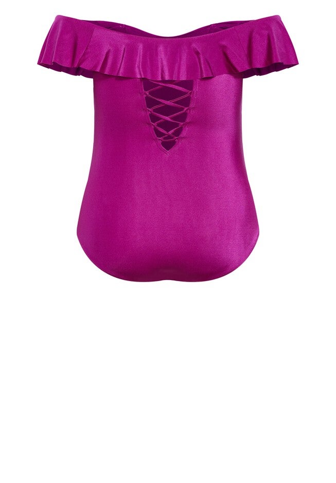 Ingrid Ruffle 1 Piece - magenta purple, PURPLE, alternate image number null