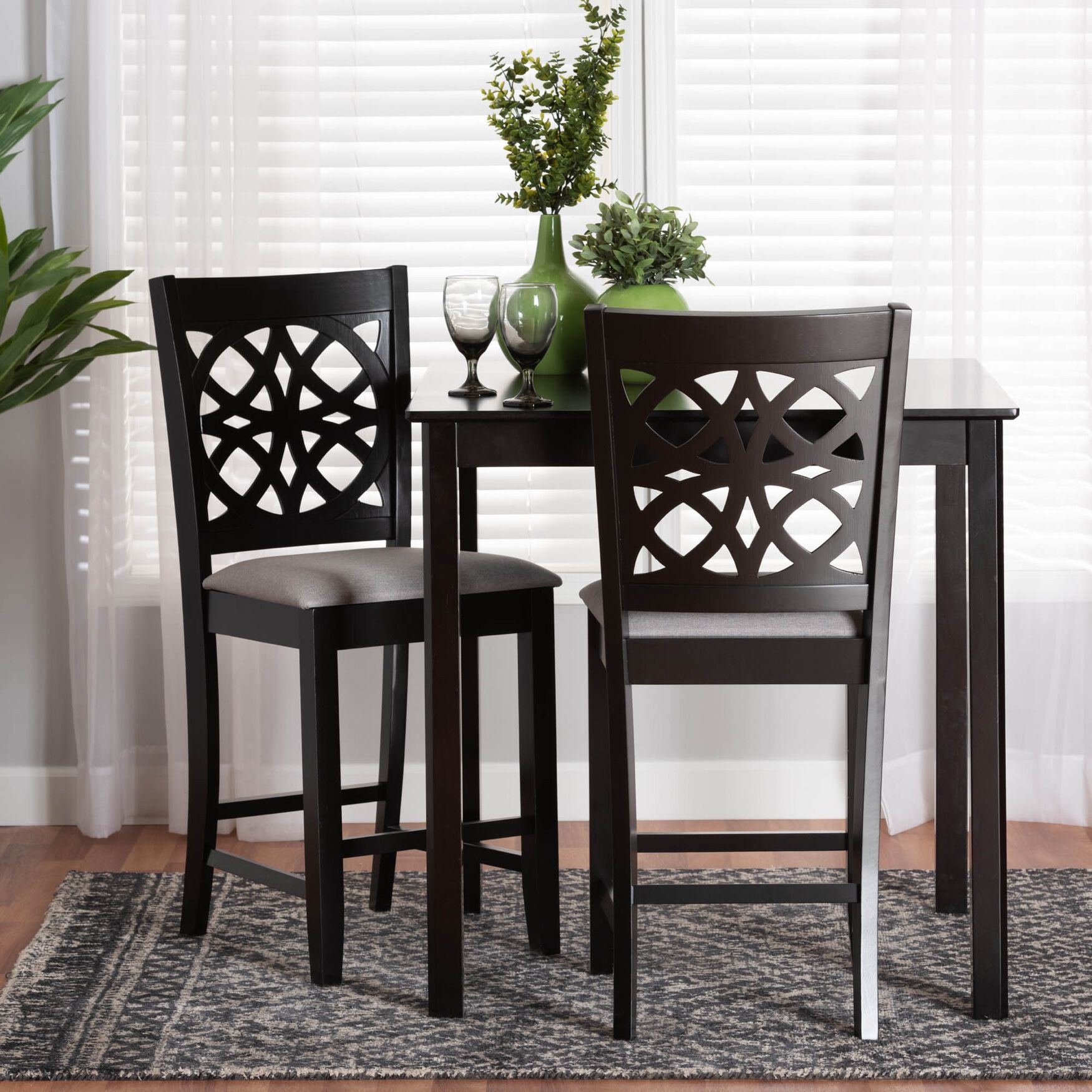 Abigail Modern Beige Fabric And Dark Brown Finished Wood 2-Piece Counter Stool Set, , alternate image number 12