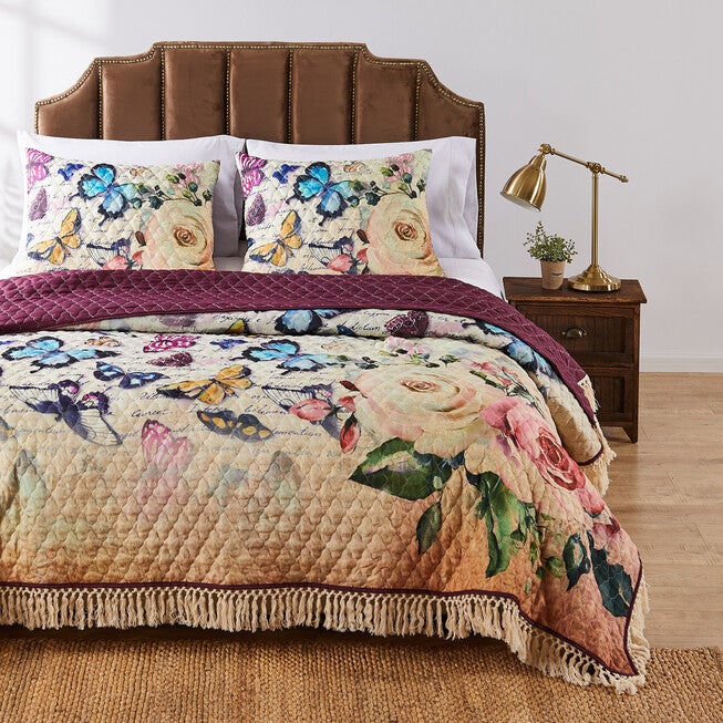 Gigi Ecru Quilt Set, BROWN, hi-res image number null
