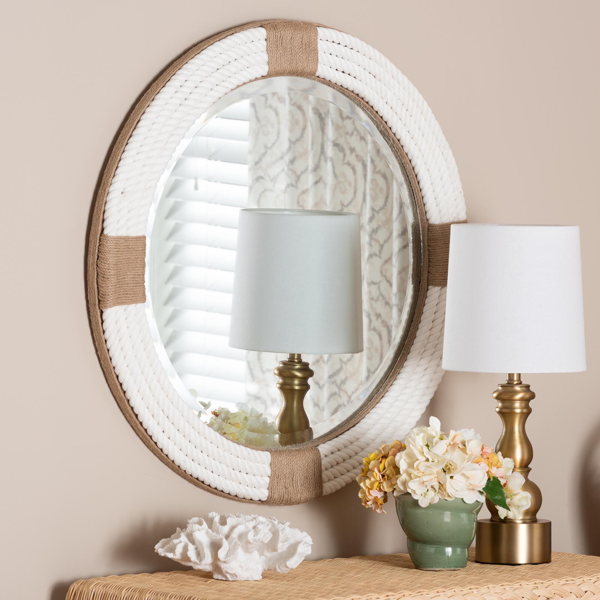 Makya Round Woven Rope Mirror | Ellos