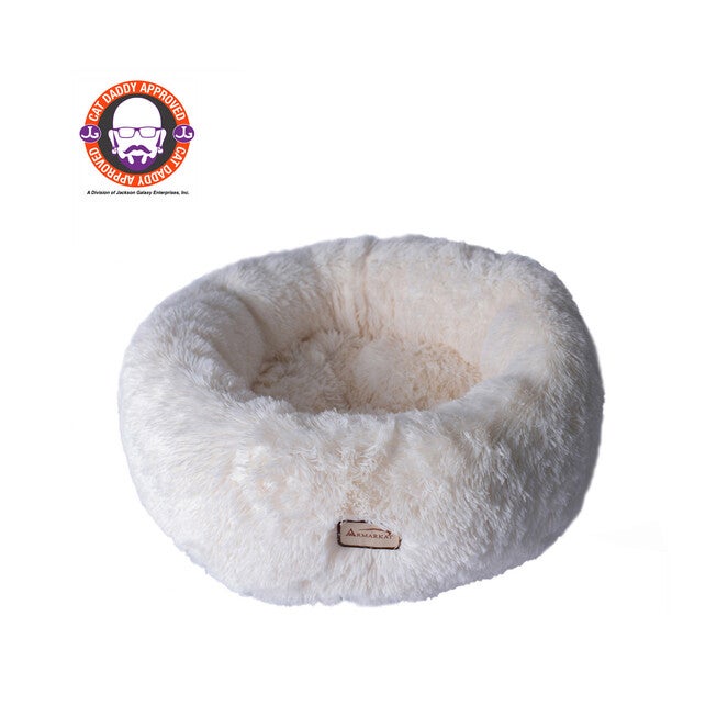 Ultra Plush Cat Dog Cuddler Bed, WHITE, hi-res image number null