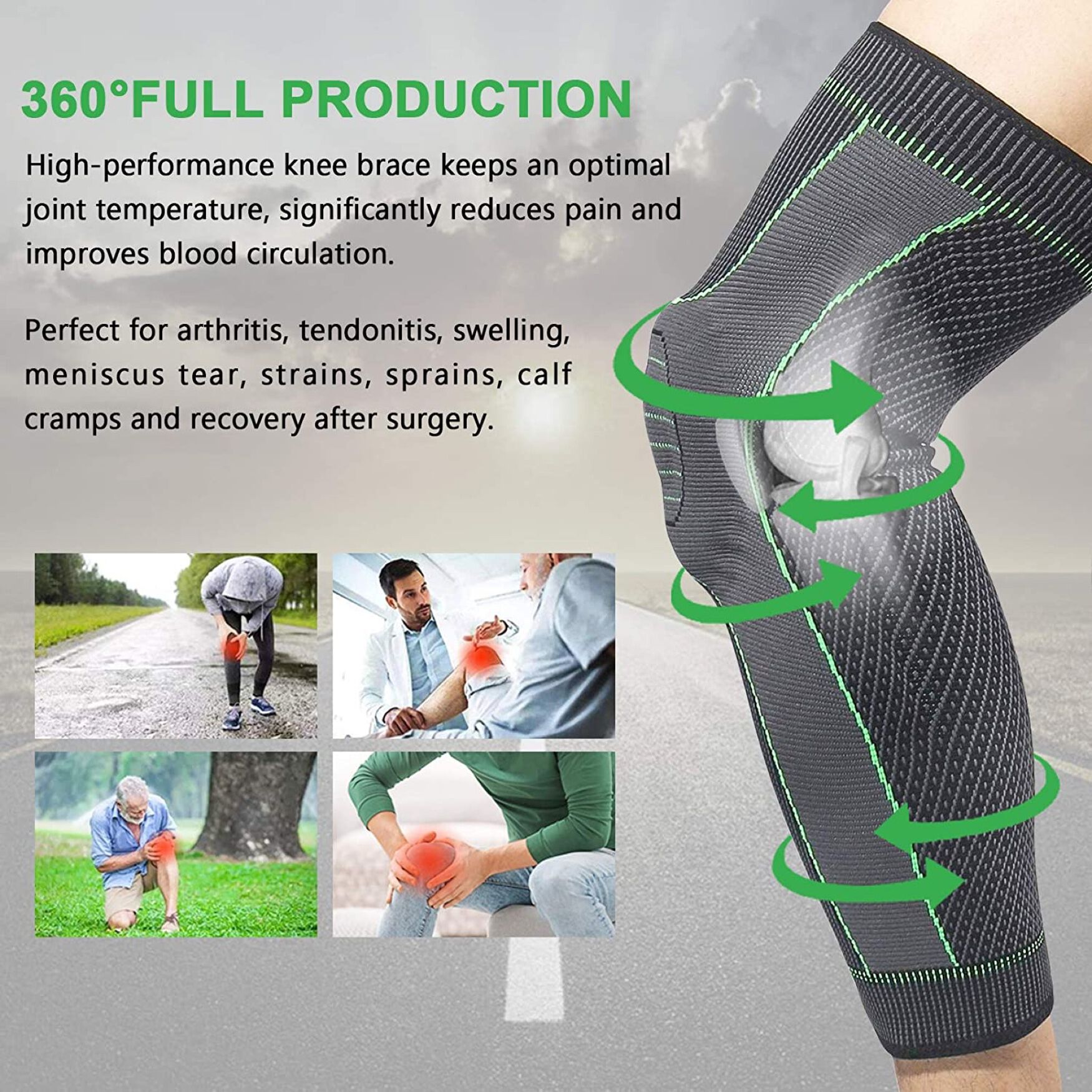 Titanium Full Leg & Knee Support Wellness, , alternate image number 2