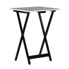 Jasper Tray Table Set White Faux Marble, , alternate image number null