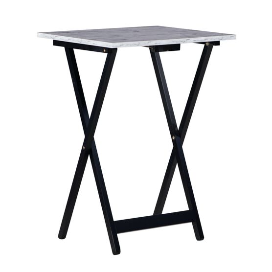 Jasper Tray Table Set White Faux Marble, , alternate image number null