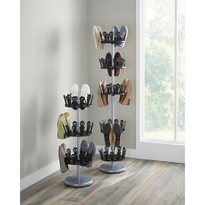 5-Tier Revolving Shoe Rack, CHROME BLACK, hi-res image number null