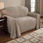 Coral Fleece Throw Loveseat Furniture Cover, NATURAL, hi-res image number null
