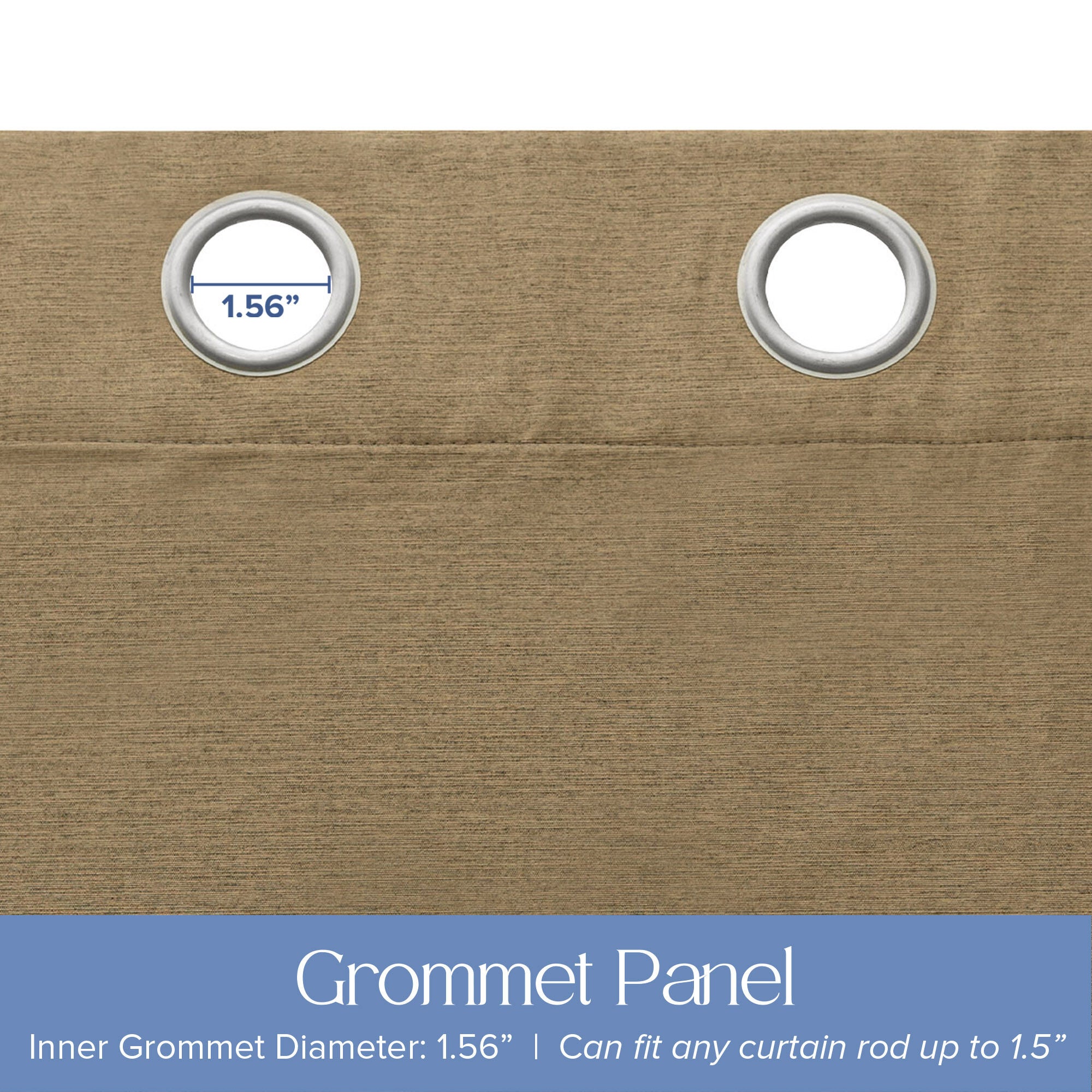 Brushed 100% Blackout Grommet Pair, TAUPE, alternate image number 3