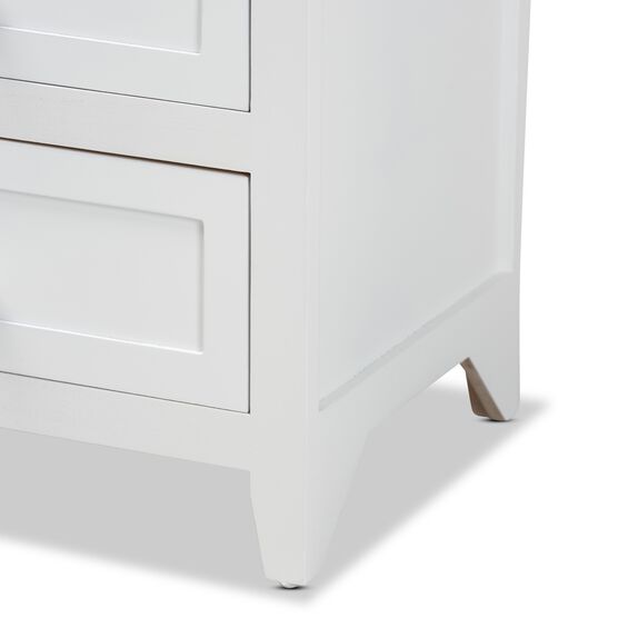 Karsen Modern And Contemporary White Finished Wood 2-Drawer Nightstand, , alternate image number null