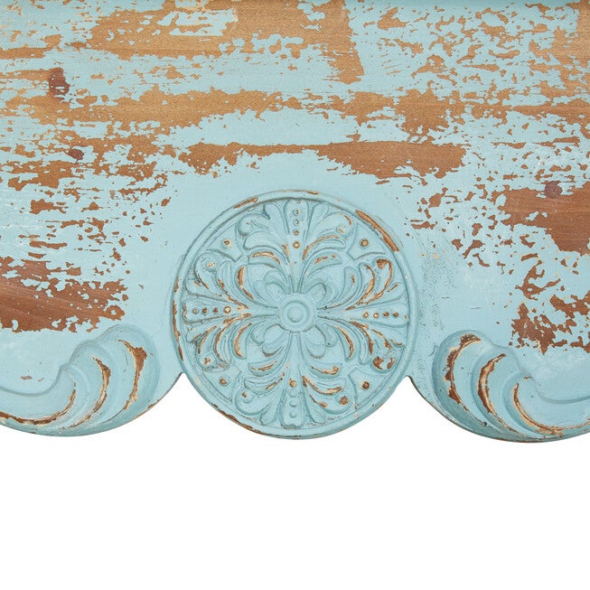 Blue Wood Rustic Wall Shelf Wall Shelf, , alternate image number null