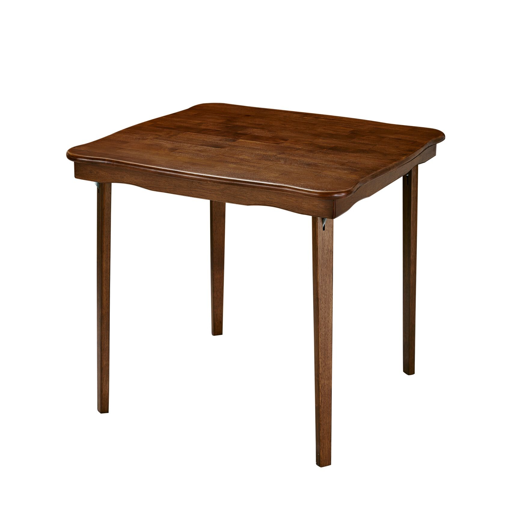 Scalloped Edge Wood Folding Card Table, CHERRY, hi-res image number 0