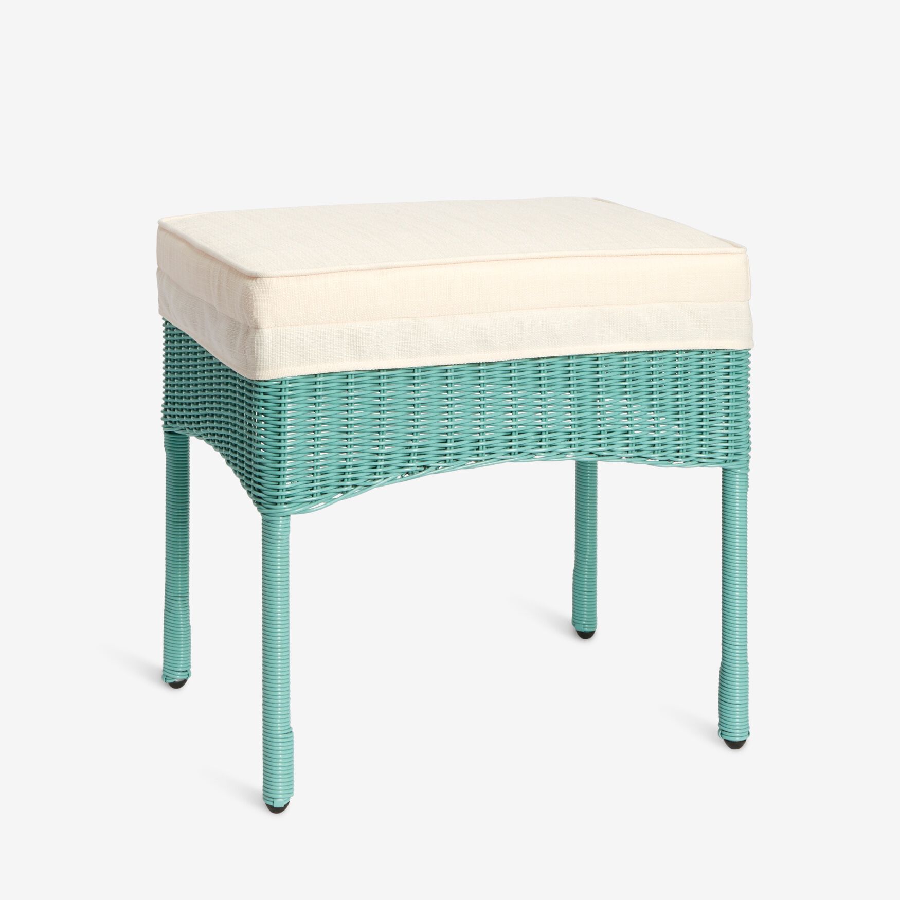 Roma All-Weather Resin Wicker Ottoman, HAZE, hi-res image number 0