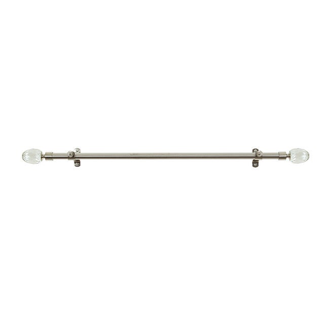 Royale Crystal Telescoping Decorative Rod & Finial Set, CRYSTAL BRUSHED NICKEL, hi-res image number null