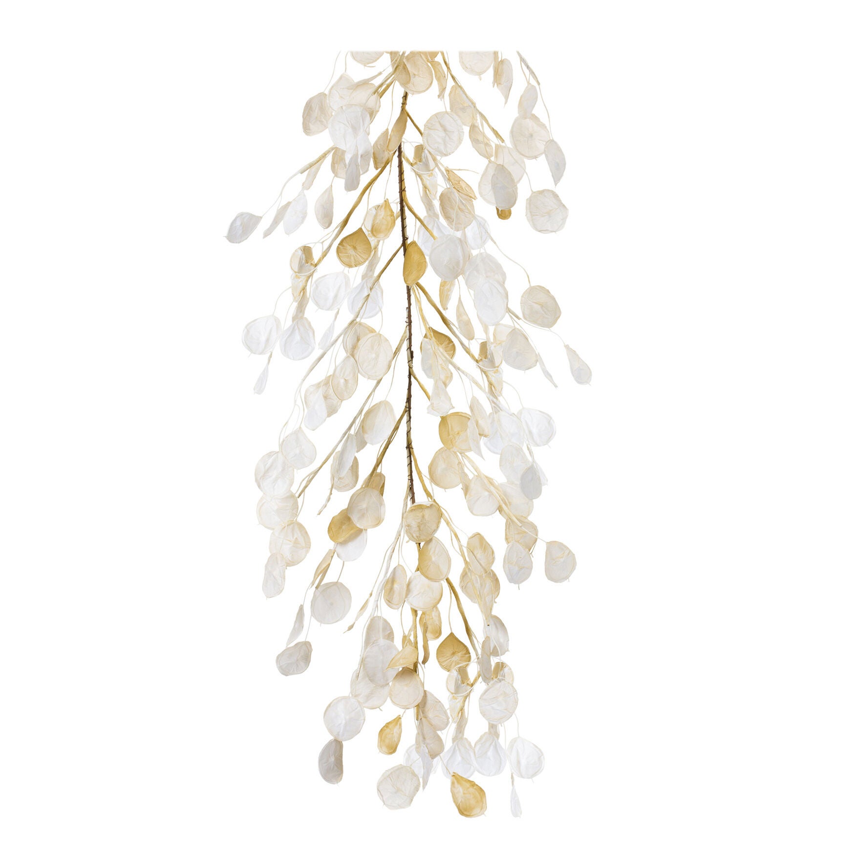Ivory Silver Dollar Eucalyptus Garland (Set Of 2), BEIGE, hi-res image number 0
