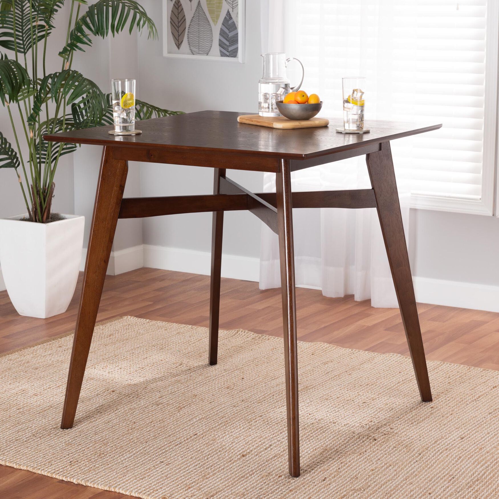Leena Mid-Century Modern Black Finished Wood Counter Height Pub Table, , alternate image number 5