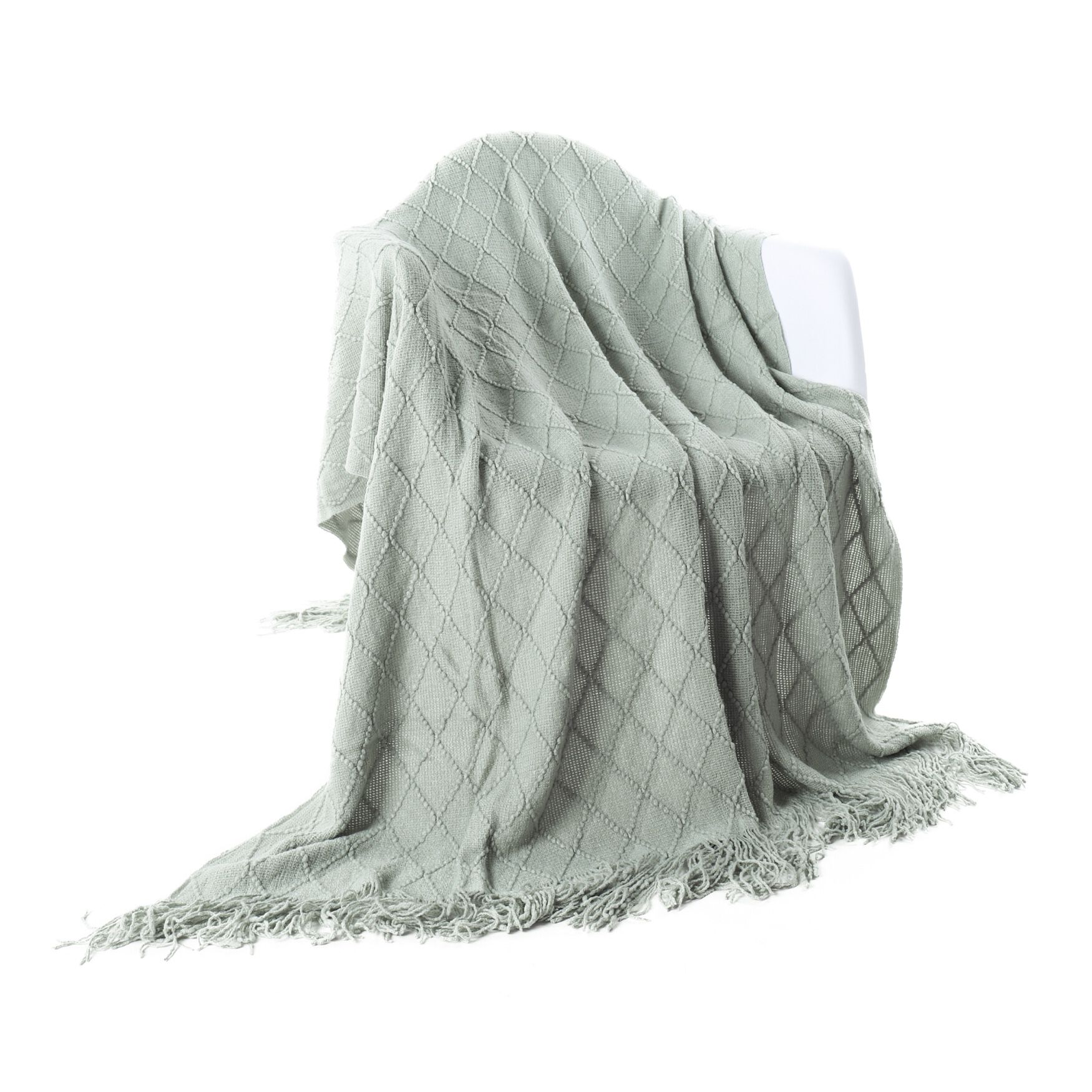 Battilo Home Soft Throw Blanket Warm & Knitted Blankets with Decorative Fringe Lightweight for Bed or Sofa Decorative, 52 inchesx80 inches, LIGHT BLUE, hi-res image number 0