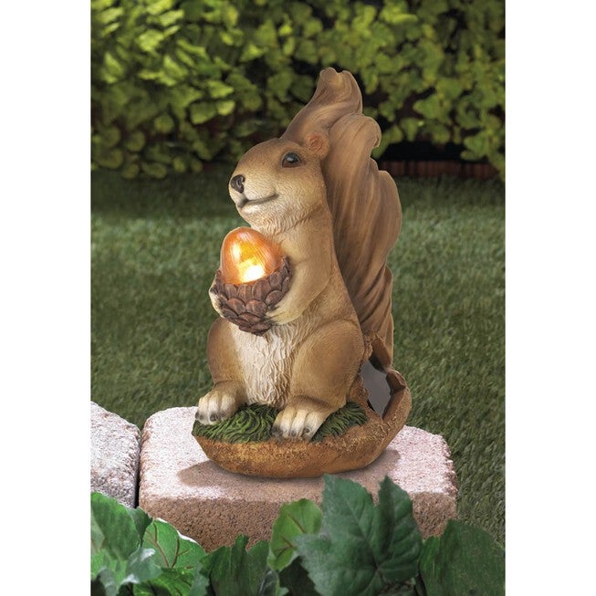 Squirrel Solar Statue, , on-hover image number null
