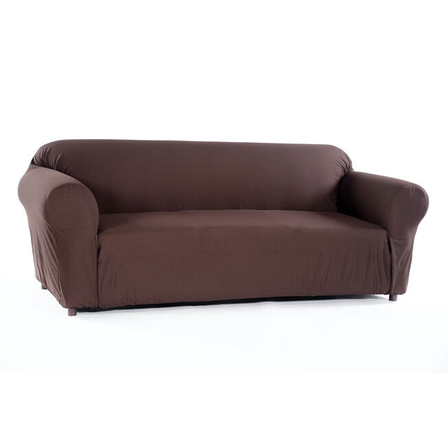Waffle Stretch Slipcover, BROWN, hi-res image number 0