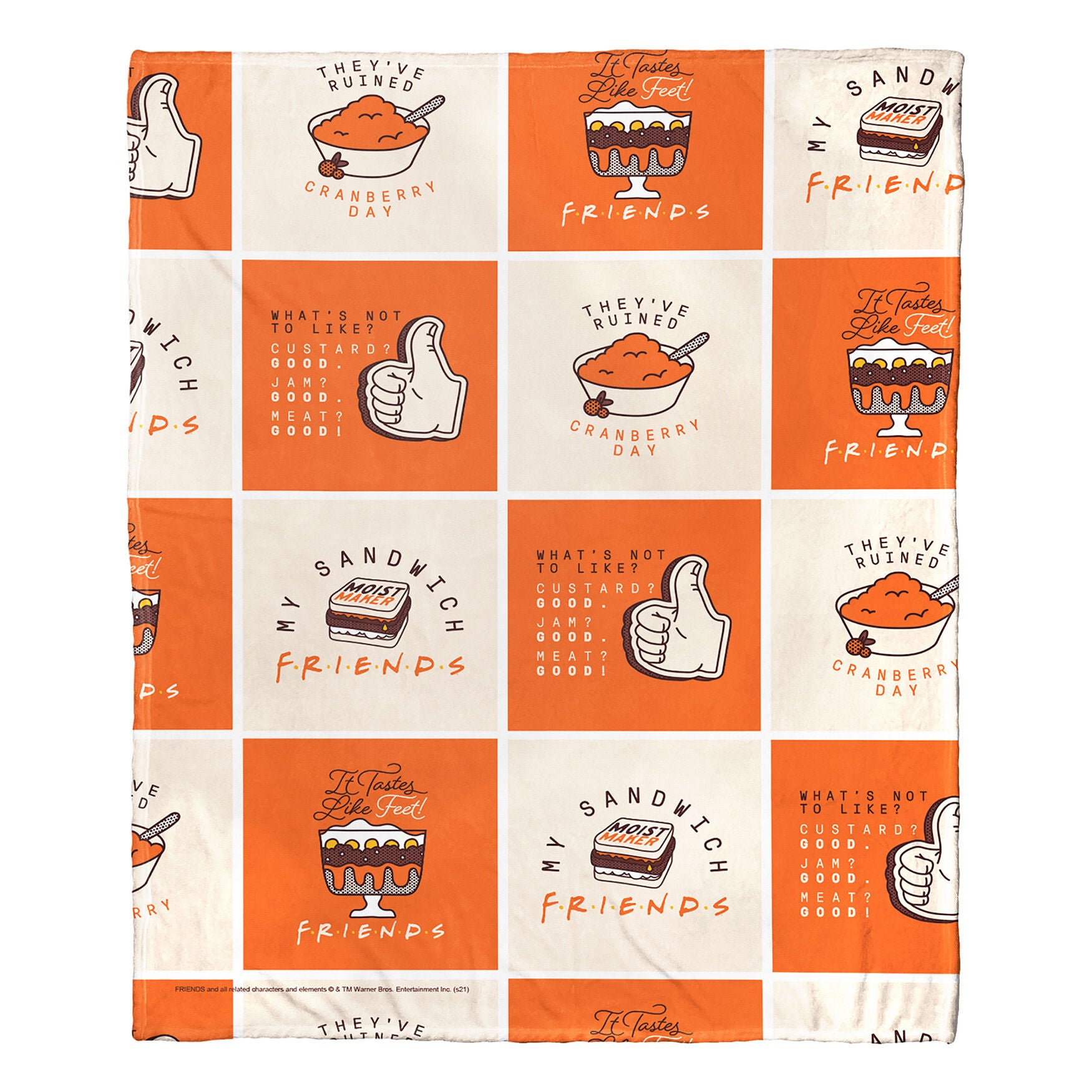 Wb Friends Friendsgiving Chaos Silk Touch Throw Blanket, , on-hover image number 1