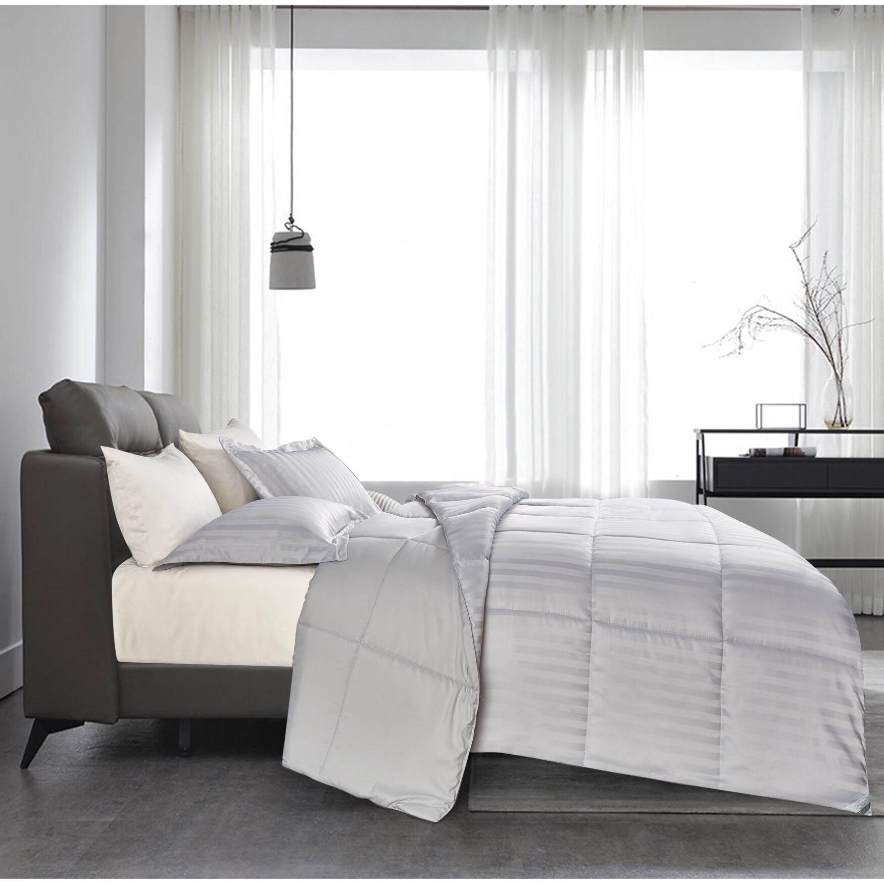 Kathy Ireland 3-PC Reversible Down Alternative Comforter, Platinum Silver, , alternate image number 2