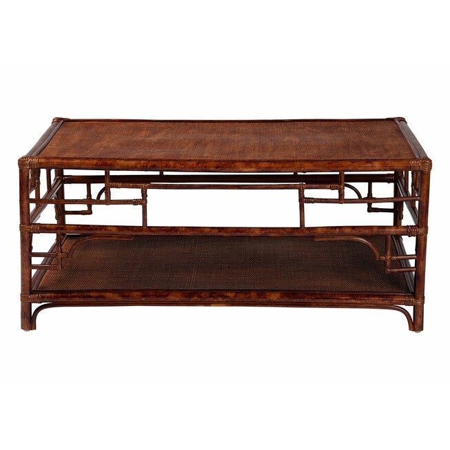 Sebalio Tortoise Natural Rattan Coffee Table, BROWN, alternate image number null