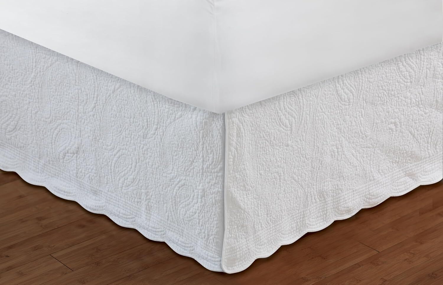 Paisley Quilted Bedskirt, IVORY, alternate image number 2