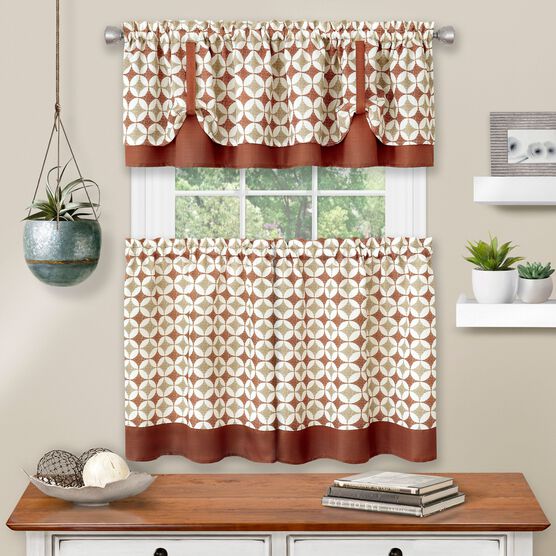 Callie Window Curtain Tier Pair and Valance Set - 58x24, , alternate image number null