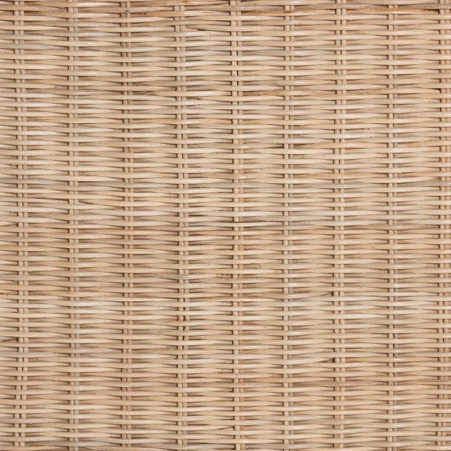 Sumana Bohemian Scallop Natural Rattan and Mahogany Side Table, NATURAL, alternate image number 7