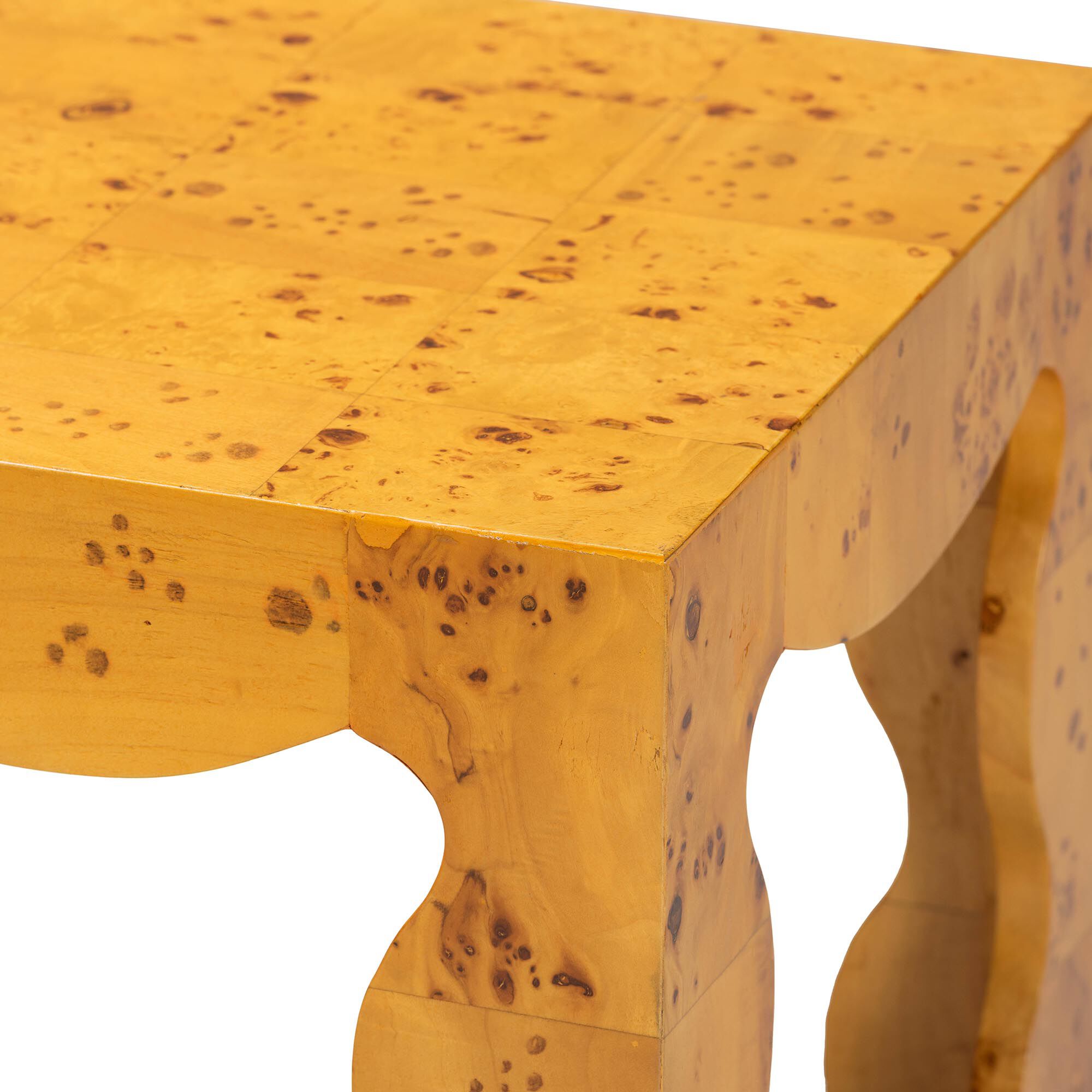 Huxley Modern and Contemporary Natural Real Burl Wood End Table, LIGHT MAPPA BURL, alternate image number 4