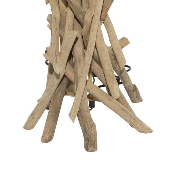 Beige Wood Rustic Floor Lamp, , alternate image number null