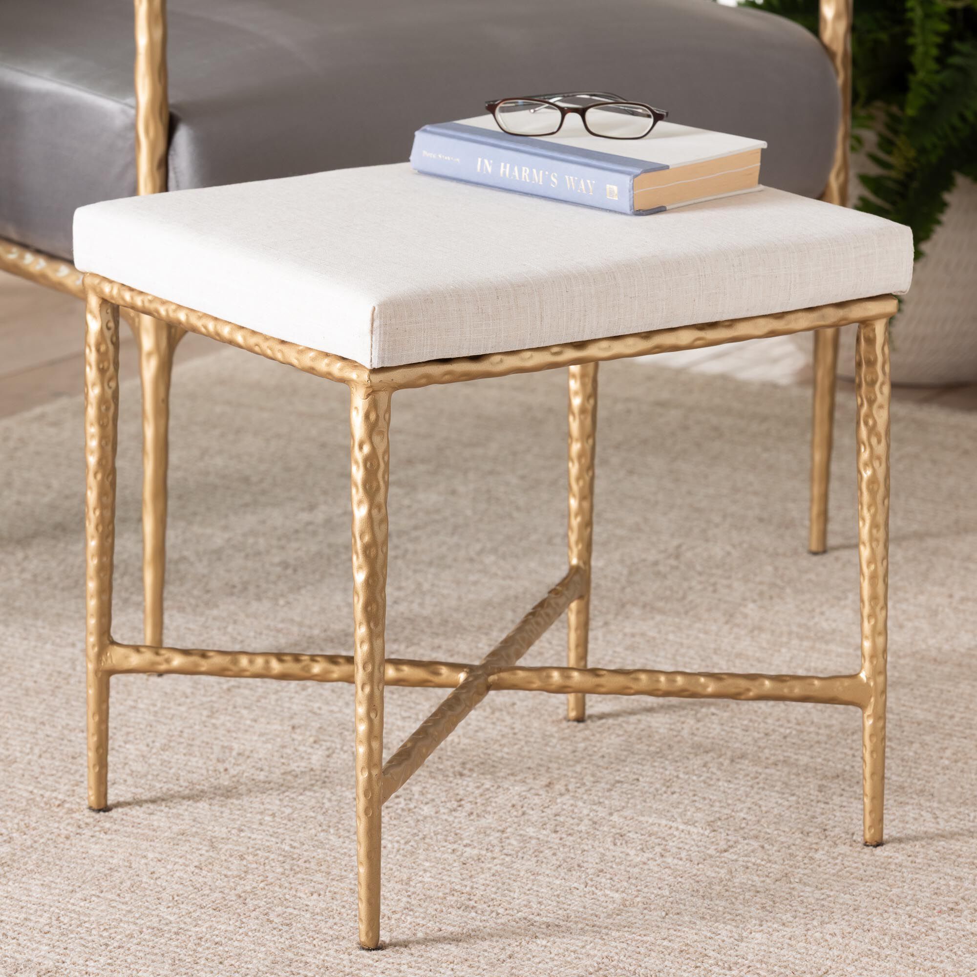 Fumiye Cocktail Ottoman, Rectangle 18 inches, IVORY, alternate image number 6