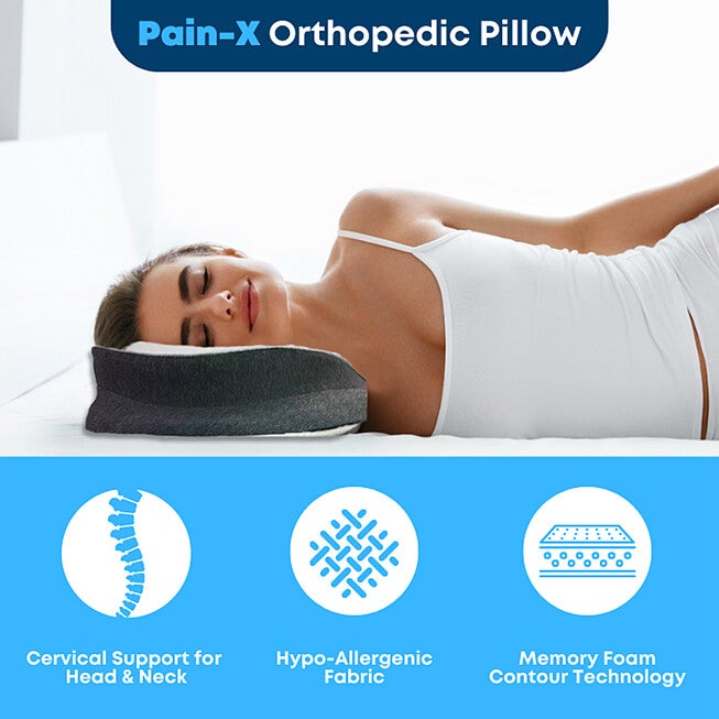 PainX Orthopedic Pillow, BLACK, alternate image number 2