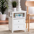 Karsen Modern And Contemporary White Finished Wood 2-Drawer Nightstand, , alternate image number null