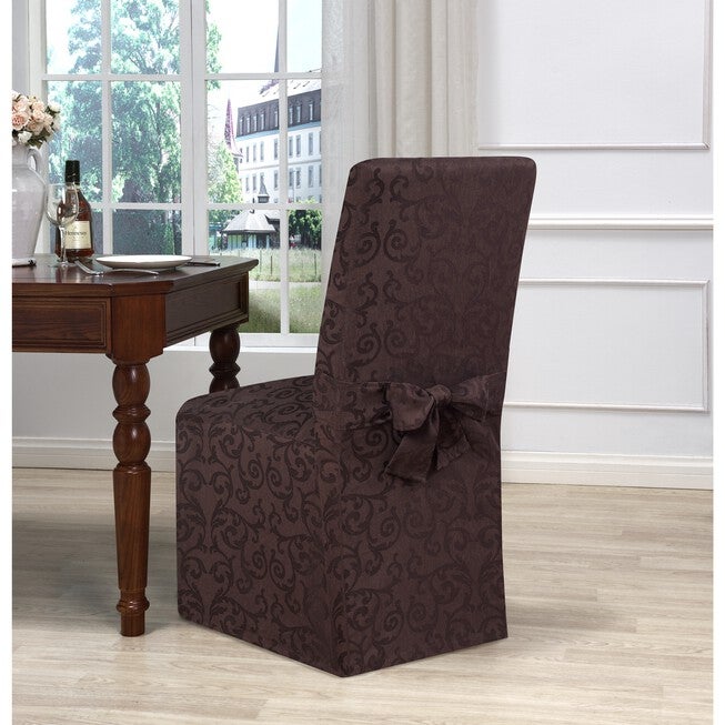 Kathy Ireland American Dining Room Chair Cover, BROWN, hi-res image number 0