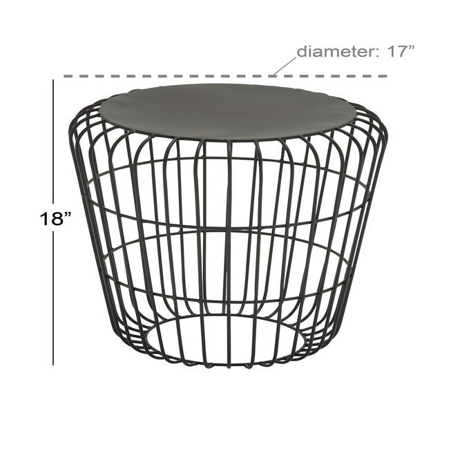 Grey Tin Industrial Outdoor Accent Table, , alternate image number 3
