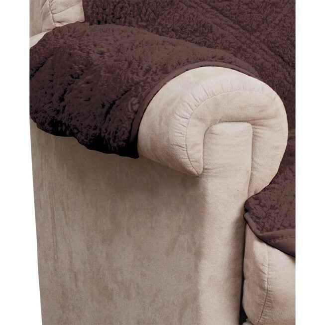 Hudson Reversible Sherpa to Microfiber XL SOFA Furniture Cover Burgandy, , on-hover image number null